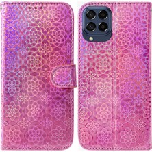 Yue Store Samsung Galaxy M33 5G Pembe Deri Telefon Kılıfı (Yurt Dışından)