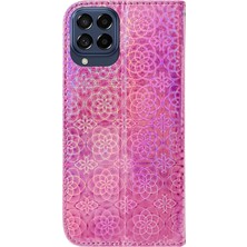 Yue Store Samsung Galaxy M33 5G Pembe Deri Telefon Kılıfı (Yurt Dışından)