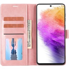 Yue Store Samsung Galaxy A73 5G Pembe Clic Deri Telefon Kılıfı (Yurt Dışından)