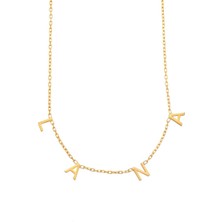 Özelsen Kişiye Özel 925 Ayar Gümüş Harf Kolye Gold Renk Dört Harfli Kolye