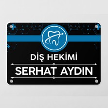 Diş Hekimlerine Özel Siyah Kapı Tabela Büro Ofis Giriş Tabelası