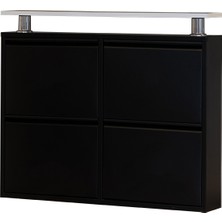 Kaser Siyah 2+2 Metal Ayakkabılık