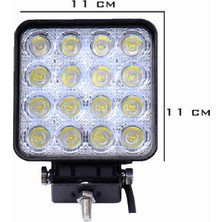 Sm Motors Off Road Sis Farı Sis Lambası 16 LED Kare 4'lü Paket