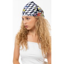 Saria Moda Dama Desen Renkli Fular Bandana