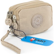 Nemo Bags Unisex Küçük Cüzdan Su Geçirmez 3 Gözlü Bileklikli Pratik Cüzdan 10X8CM