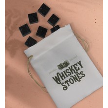 Bk Gift Kişiye Özel Isimli Viski Bardağı ve 6'lı Doğal Granit Viski Soğutma Taşı Seti - Model 16