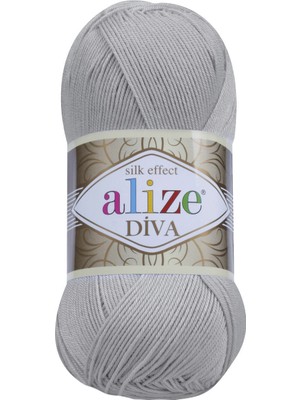 Alize Diva Merserize Ip Yazlık Bikini Bustiyer Bluz Örgü Ipi 355 Gri