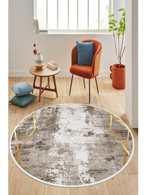 Napoli Home Dijital Baskılı Kaymaz Taban Yıkanabilir Yuvarlak Salon Halısı ve Mutfak Halısı NHY-HT-695