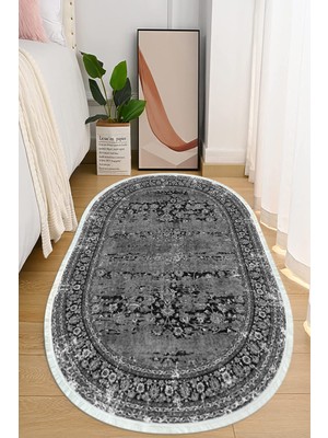 Napoli Home Dijital Baskılı Kaymaz Taban Yıkanabilir Oval Salon  Halısı Mutfak Halısı ve Yolluk NHO-HT-126