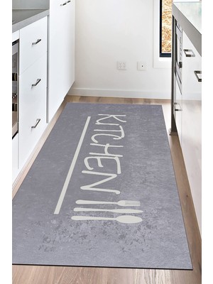 Napoli Home Dijital Baskılı Kaymaz Taban Yıkanabilir Kitchen Yazılı Mutfak Halısı NHM-SD-516