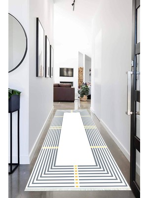 Napoli Home Dijital Baskılı Kaymaz Taban Yıkanabilir Modern Desenli Koridor Halısı Yolluk NHU-HT-1396