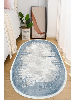Napoli Home Dijital Baskılı Kaymaz Taban Yıkanabilir Oval Salon  Halısı Mutfak Halısı ve Yolluk NHO-HT-495
