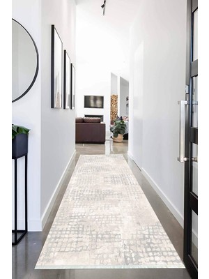 Napoli Home Dijital Baskılı Kaymaz Taban Yıkanabilir Sade Desenli Koridor Halısı Yolluk Nhu-Ht-87