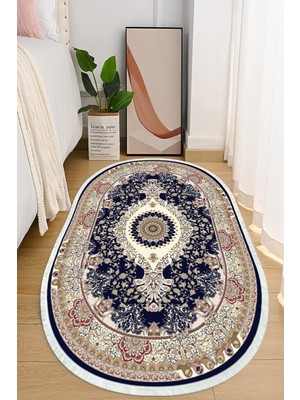 Napoli Home Dijital Baskılı Kaymaz Taban Yıkanabilir Oval Salon  Halısı Mutfak Halısı ve Yolluk Nho-Hk-29
