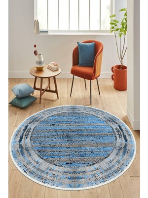 Napoli Home Dijital Baskılı Kaymaz Taban Yıkanabilir Yuvarlak Salon Halısı ve Mutfak Halısı NHY-HY-1296