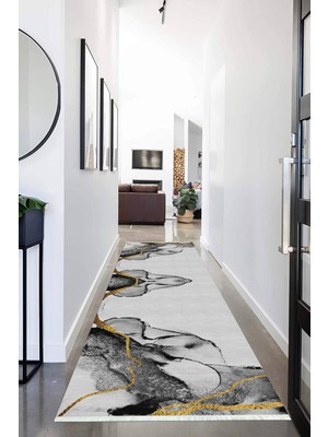 Napoli Home Dijital Baskılı Kaymaz Taban Yıkanabilir Modern Desenli Koridor Halısı Yolluk NHU-HS-240