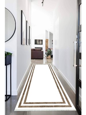 Napoli Home Dijital Baskılı Kaymaz Taban Yıkanabilir Modern Desenli Koridor Halısı Yolluk NHU-SD-302