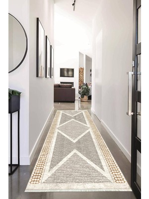 Napoli Home Dijital Baskılı Kaymaz Taban Yıkanabilir Modern Desenli Koridor Halısı Yolluk NHU-HT-170