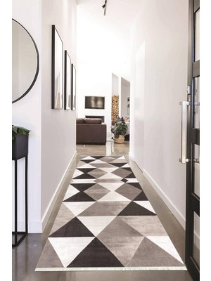 Napoli Home Dijital Baskılı Kaymaz Taban Yıkanabilir Modern Desenli Koridor Halısı Yolluk NHU-HY-1194