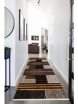 Napoli Home Dijital Baskılı Kaymaz Taban Yıkanabilir Modern Desenli Koridor Halısı Yolluk NHU-HT-927