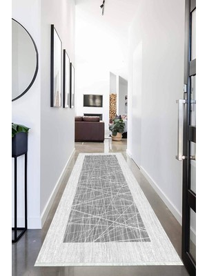 Napoli Home Dijital Baskılı Kaymaz Taban Yıkanabilir Modern Desenli Koridor Halısı Yolluk NHU-HY-1062