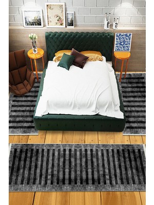 Napoli Home Dijital Baskılı Kaymaz Taban Yıkanabilir Modern Desenli 3'lü Yatak Odası Takım Halısı NHYO-SD-247