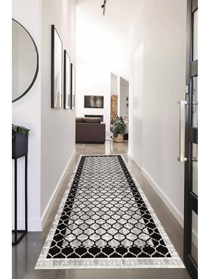 Napoli Home Dijital Baskılı Kaymaz Taban Yıkanabilir Modern Desenli Koridor Halısı Yolluk NHU-HS-207