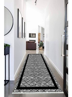 Napoli Home Dijital Baskılı Kaymaz Taban Yıkanabilir Modern Desenli Koridor Halısı Yolluk NHU-HS-475