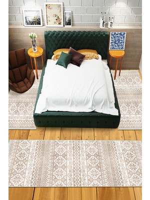 Napoli Home Dijital Baskılı Kaymaz Taban Yıkanabilir 3'lü Yatak Odası Takım Halısı NHYO-HT-987