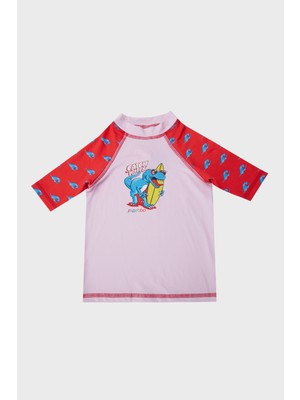 Slipstop Beach Boys Desenli Uv Korumalı Sıfır Yaka Mayo T Shirt Erkek Çocuk T Shirt ST22120046