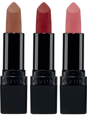 Avon Ultra Mat Marvellous Mocha, Red Supreme ve Pure Pink Üçlü Ruj Paketi