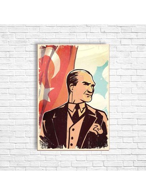 Trend Poster Atatürk Retro Ahşap Poster