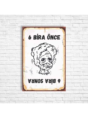 Trend Poster Alkol Bira Retro Ahşap Poster