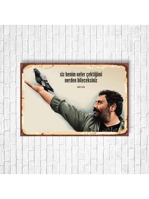 Trend Poster Ahmet Kaya Retro Ahşap Poster