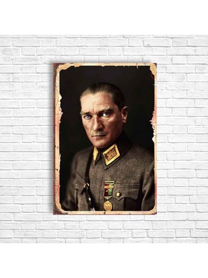Trend Poster Atatürk Retro Ahşap Poster