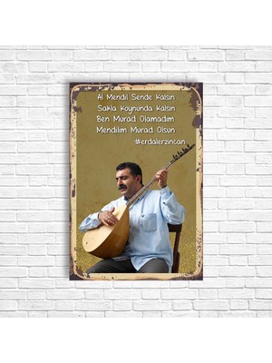 Trend Poster Erdal Erzincan Retro Ahşap Poster