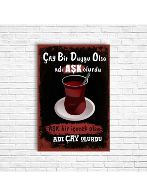 Trend Poster Çay Retro Ahşap Poster