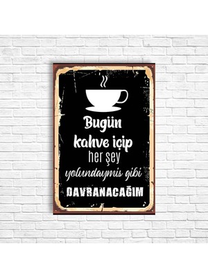 Trend Poster Kahve Retro Ahşap Poster
