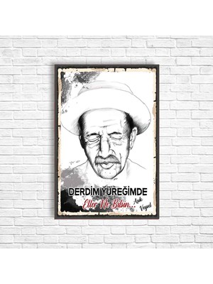 Trend Poster Aşık Veysel Retro Ahşap Poster