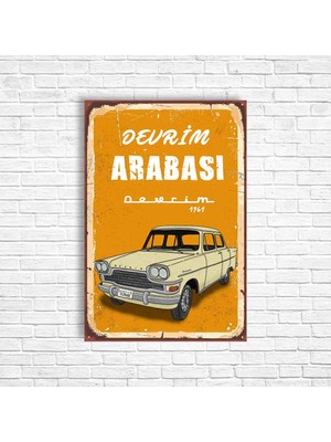 Trend Poster Devrim Arabası Retro Ahşap Poster