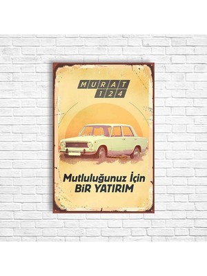 Trend Poster Murat 124 Araba Nostalji Retro Ahşap Poster