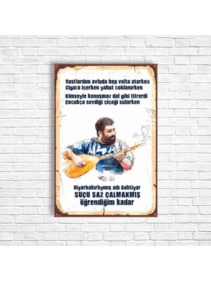 Trend Poster Ahmet Kaya Retro Ahşap Poster