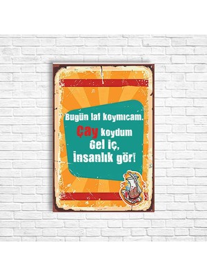 Trend Poster Çay Retro Ahşap Poster