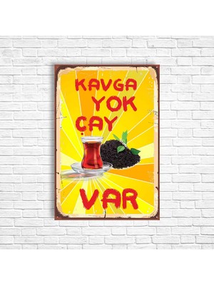 Trend Poster Çay Retro Ahşap Poster