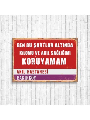 Trend Poster Akıl Hastanesi Tabela Retro Ahşap Poster
