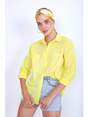 Vitrin Basic Oversize Önden Cepli Gömlek