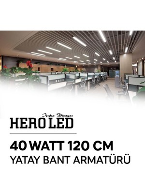 Hero Led 10 Adet 40 Watt 120 cm Yatay Bant ARMATÜRÜ-40W Bant Armatür-Beyaz