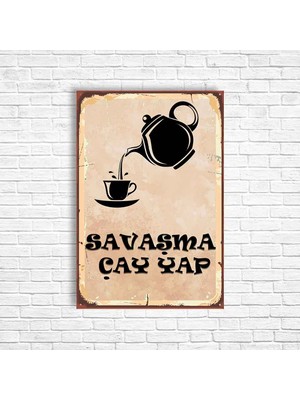 Trend Poster Çay Retro Ahşap Poster