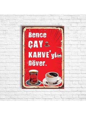 Trend Poster Çay Kahve Retro Ahşap Poster
