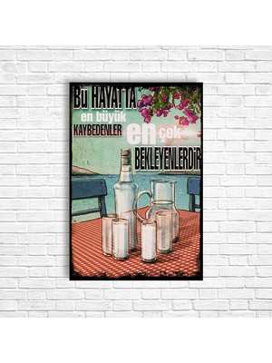 Trend Poster Alkol Rakı Retro Ahşap Poster